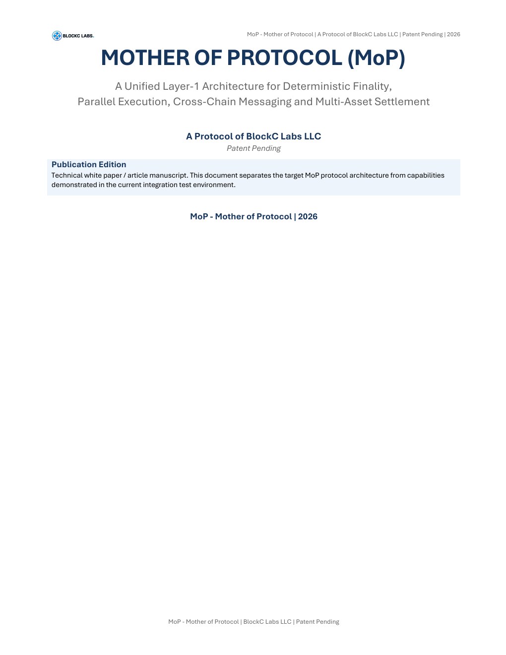 Mother of Protocol 2026 technical white paper cover preview